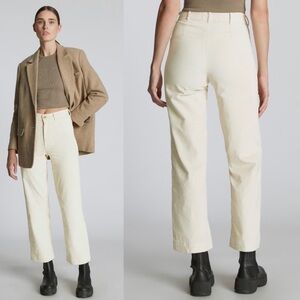 Everlane Cream Straight-Leg High-Rise Pants